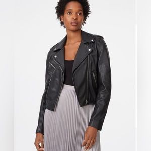Club Monaco Leather Bomber Jacket